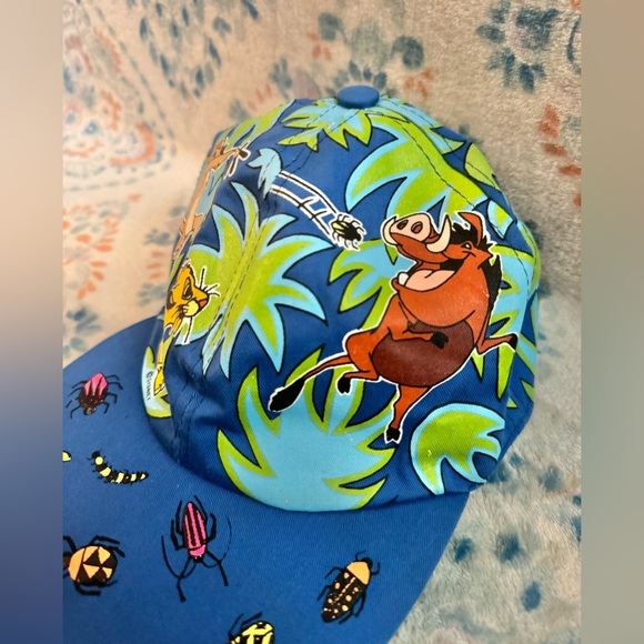Disney The Lion King Tastes Like Chicken Simba Timon Pumbaa Bug Toss Hat Vintage - Picture 3 of 11